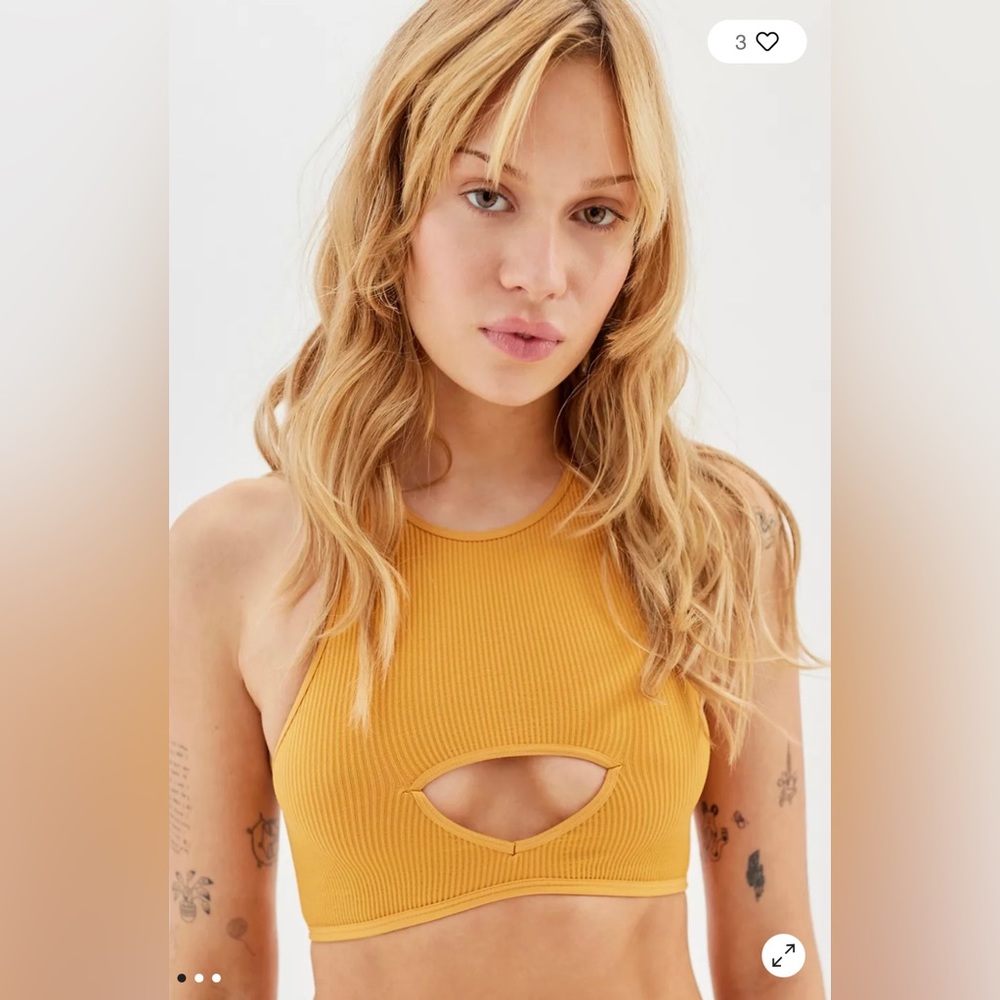 Yellow urban outfitters size M/L crop top. just have too many colors in this.